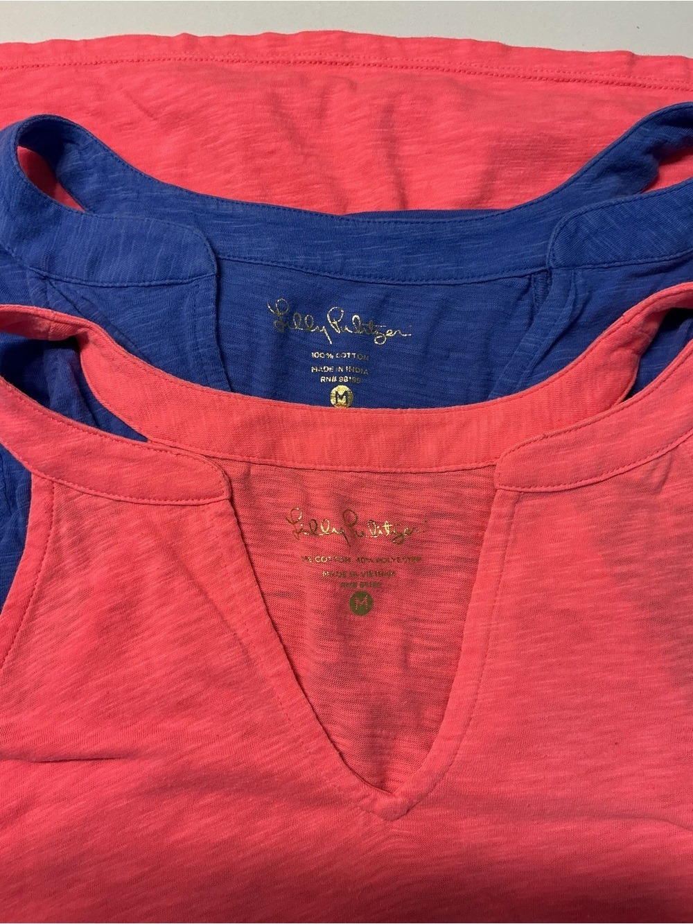 Lilly Pulitzer Coral Pink & Royal Blue Racerback Tank Duo